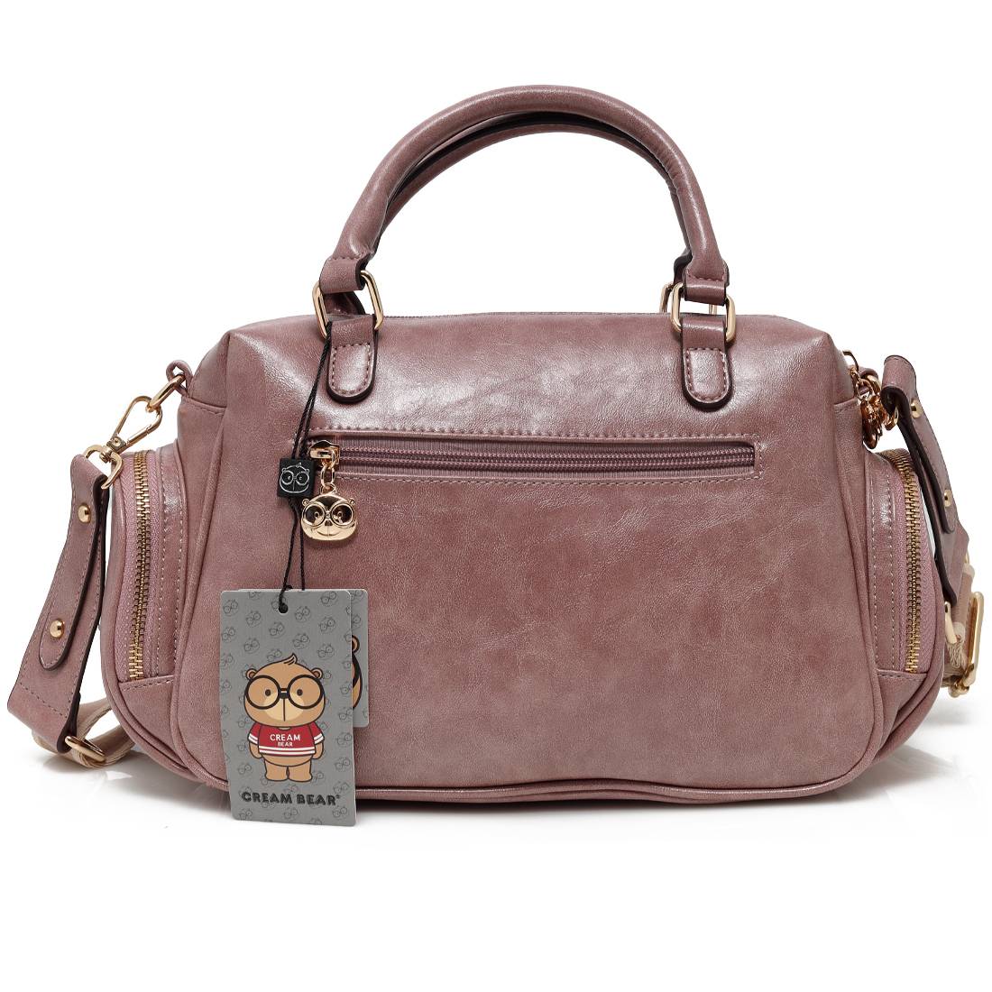 Cream Bear Boston Tote Bag