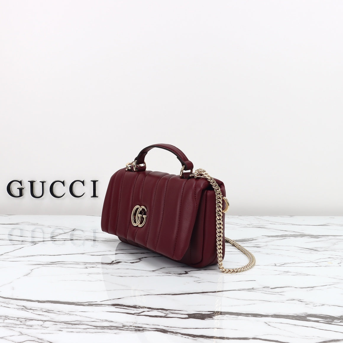 GG MILANO MINI TOP HANDLE BURGUNDY